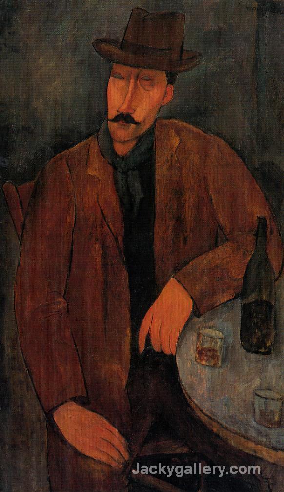 Man with a Glass of Wine by Amedeo Modigliani paintings reproduction
